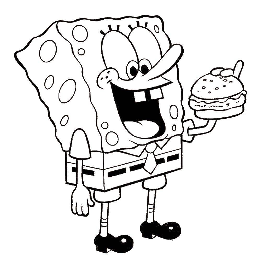 Coloring Favorite Krabby patties. Category Spongebob. Tags:  Cartoon character, spongebob, spongebob, Patrick.