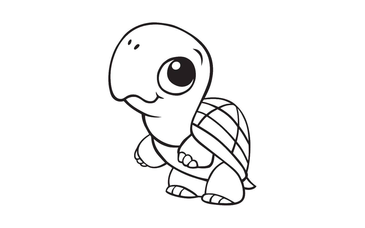 Название: Раскраска Малышка черепашка. Категория: черепаха. Теги: животные, черепаха, панцирь.
