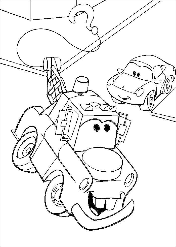 Название: Раскраска Машины из мультфильма тачки. Категория: Тачки. Теги: тачки, машины, автомобили.