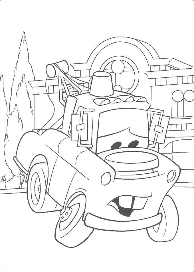 Coloring Mater is sad. Category Wheelbarrows. Tags:  cars, McQueen, Mater.