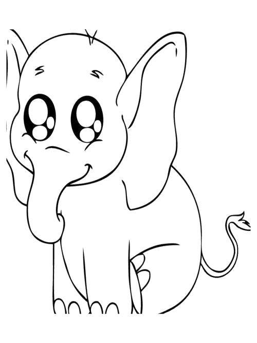 Coloring Cutie elephant. Category animals. Tags:  Animals, elephant.