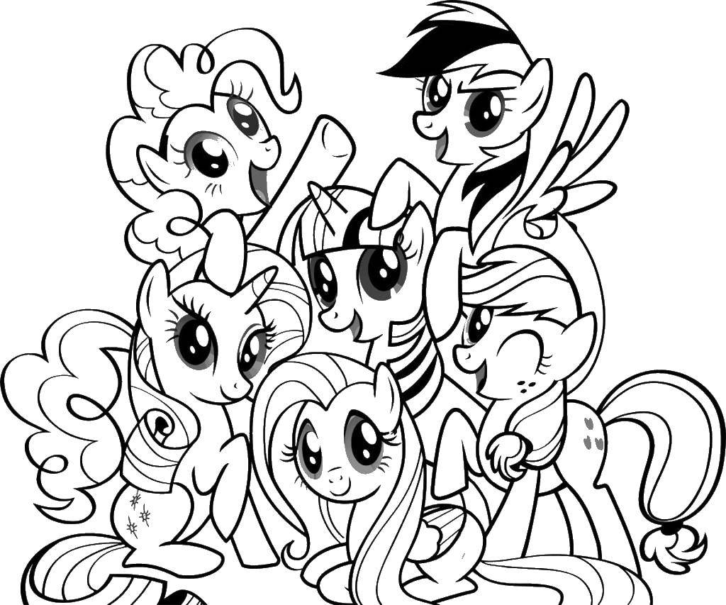 Coloring A lot of cute ponies. Category Ponies. Tags:  pony tale, girls.