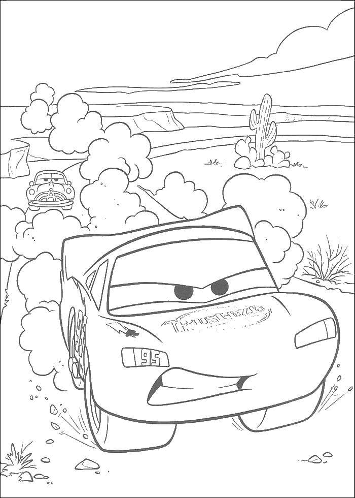 Coloring Lightning McQueen racing car. Category Wheelbarrows. Tags:  Lightning McQueen, Cars.