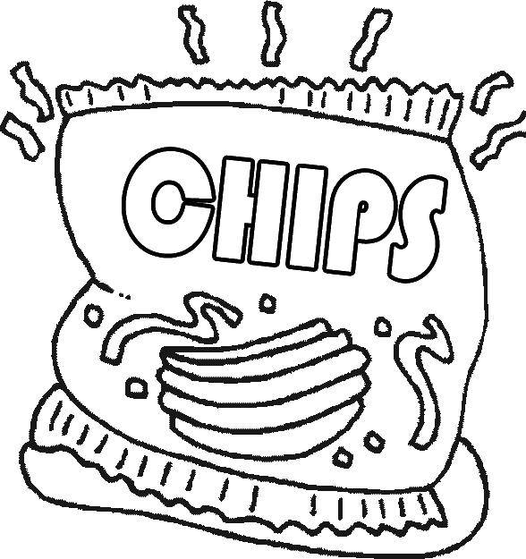 Название: Раскраска Пачка чипсов. Категория: еда. Теги: еда.