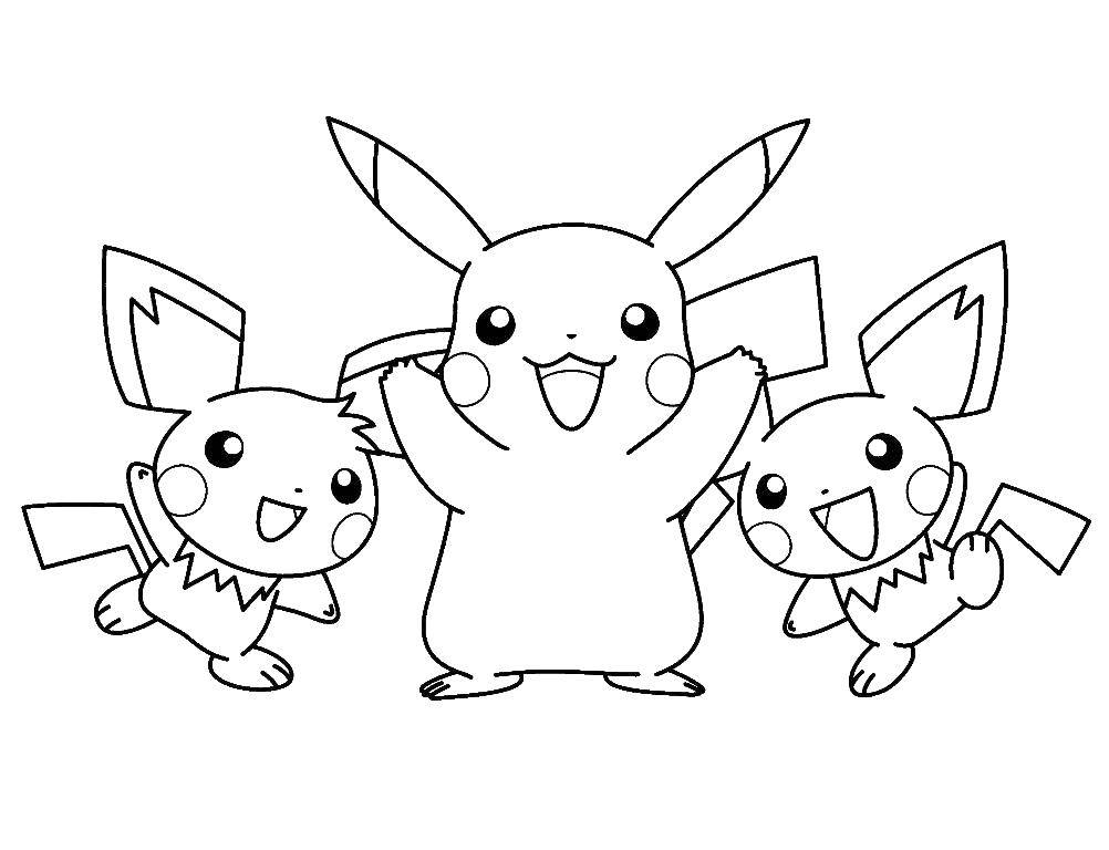 Coloring Pichu and Pikachu. Category Pokemon. Tags:  pokemon.