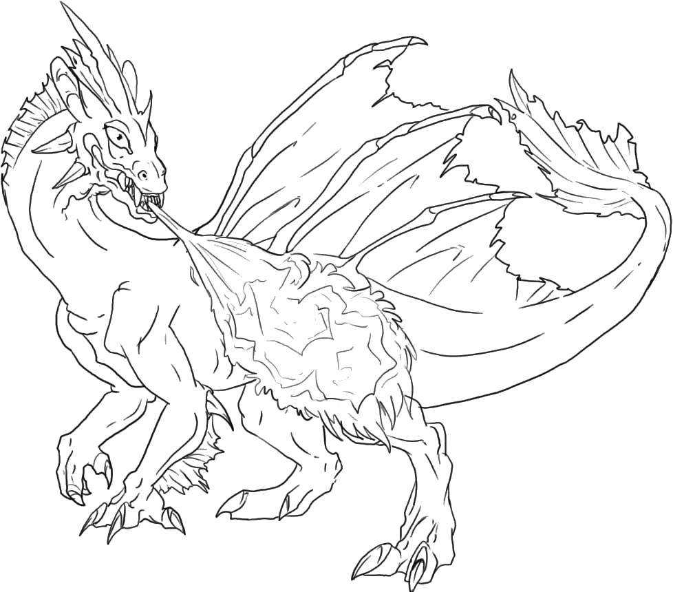 Coloring The flame from the mouth. Category Dragons. Tags:  Dragons.