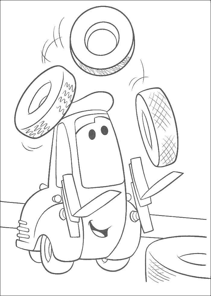 Coloring Assistant Luigi Guido. Category Wheelbarrows. Tags:  Luigi, Guido, cars.