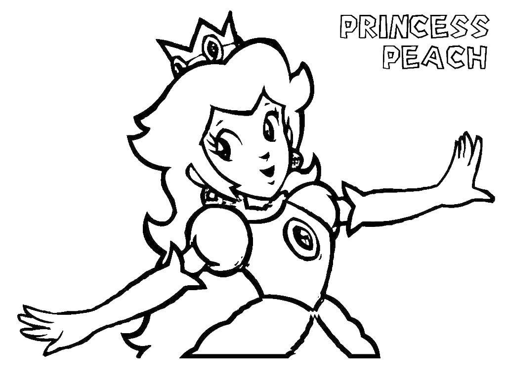 Название: Раскраска Принцесса пич. Категория: Принцессы. Теги: Принцесса Пич.