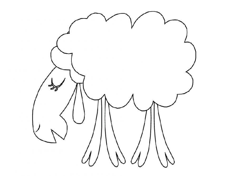 Coloring Drawing sad sheep. Category Pets allowed. Tags:  RAM.
