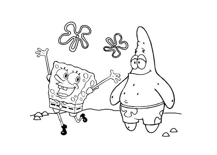 Coloring Spongebob and Patrick walk in the meadow. Category Spongebob. Tags:  the spongebob, Patrick.