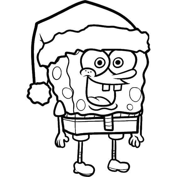 Coloring Spongebob in the Kalpak Santa. Category Spongebob. Tags:  the spongebob, Patrick.