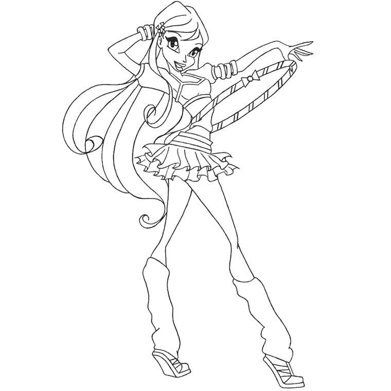 Coloring Stella with a Hoop. Category Winx. Tags:  Character cartoon, Winx.
