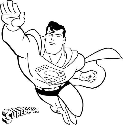 Coloring Superman in flight. Category Comics. Tags:  comics, superheroes, Superman.