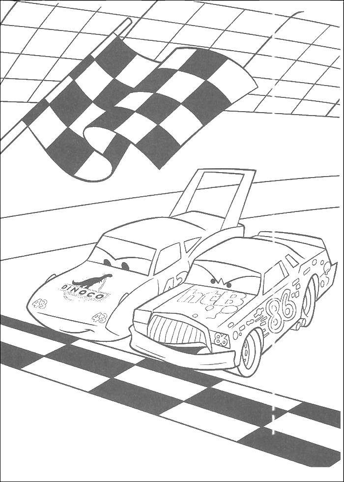Coloring Cars at the start. Category Wheelbarrows. Tags:  cartoons Cars, cars.