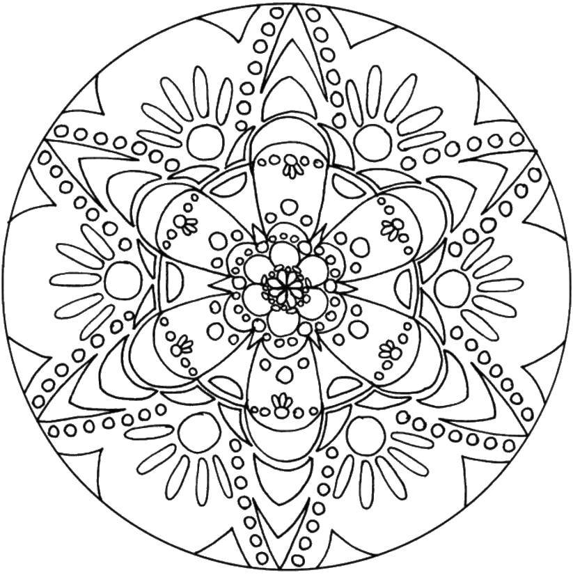Coloring Flower snowflake. Category patterns. Tags:  Patterns, flower.