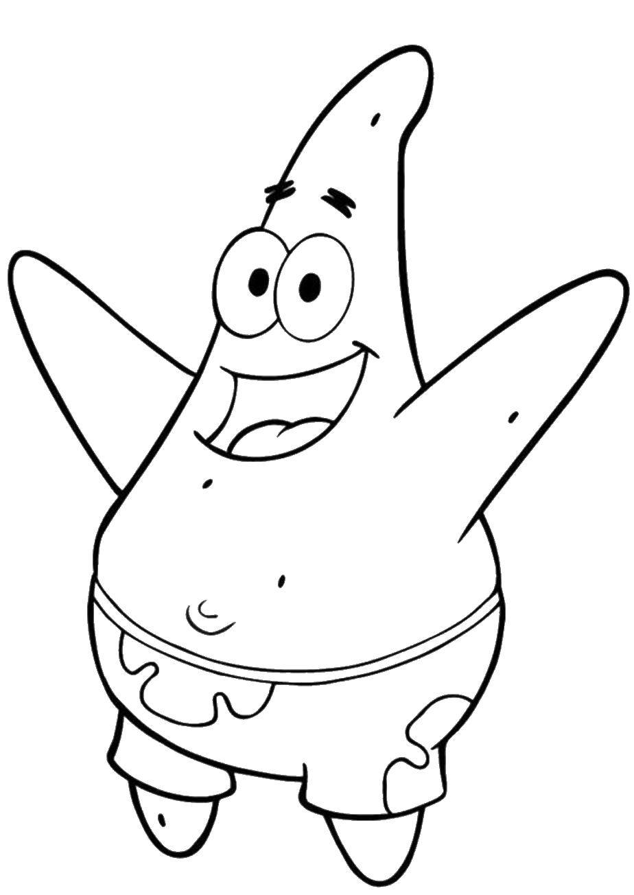 Coloring Funny Patrick. Category Spongebob. Tags:  The spongebob, Patrick, cartoon.