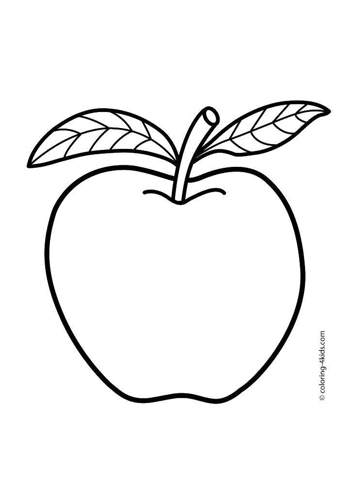Название: Раскраска Яблочко. Категория: Фрукты. Теги: фрукты, яблоки.