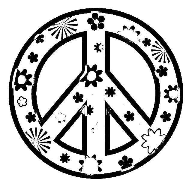 Coloring Peace sign. Category For girls. Tags:  sign, peace.