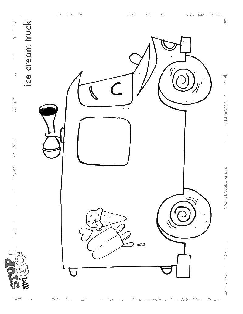 Опис: розмальовки  Фургон з морозивом. Категорія: морозиво. Теги:  морозиво.