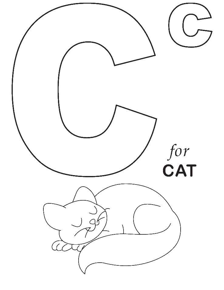 Coloring English alphabet letter C. Category English alphabet. Tags:  English alphabet picture.