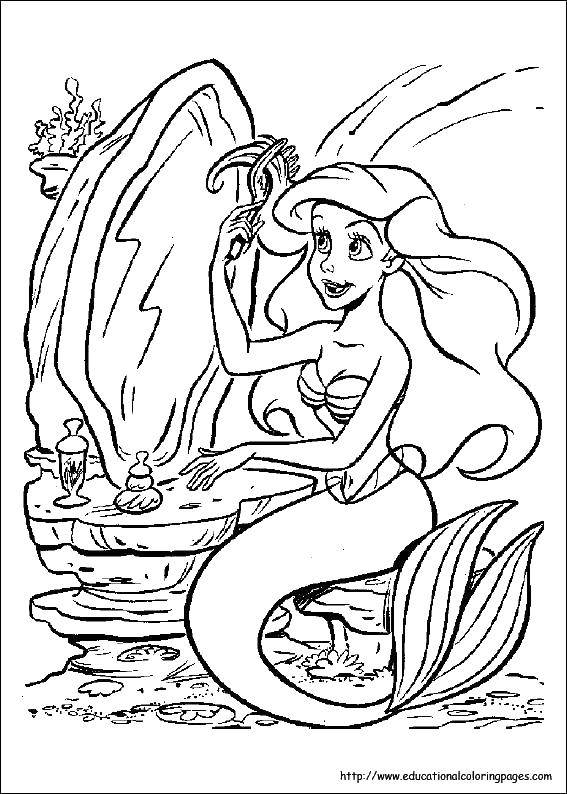Coloring Ariel combs her hair. Category The little mermaid. Tags:  mermaid, Princess, Ariel.