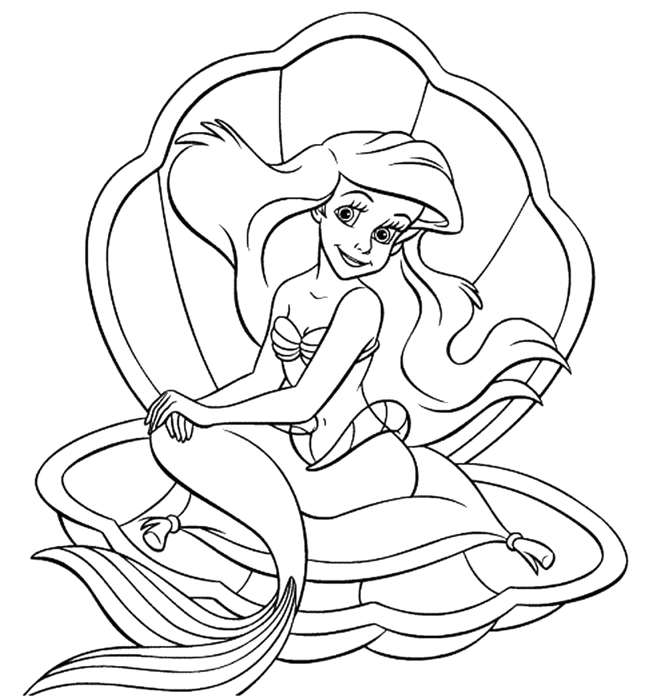 Coloring Ariel in the pearl. Category The little mermaid. Tags:  Disney, the little mermaid, Ariel.