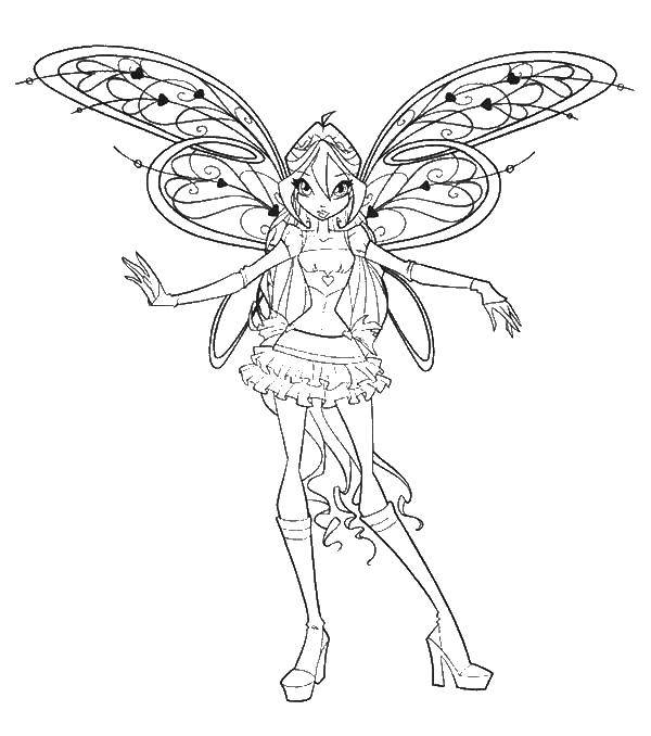 Coloring Bloom Princess fairy. Category Winx. Tags:  fairy, winx, bloom.