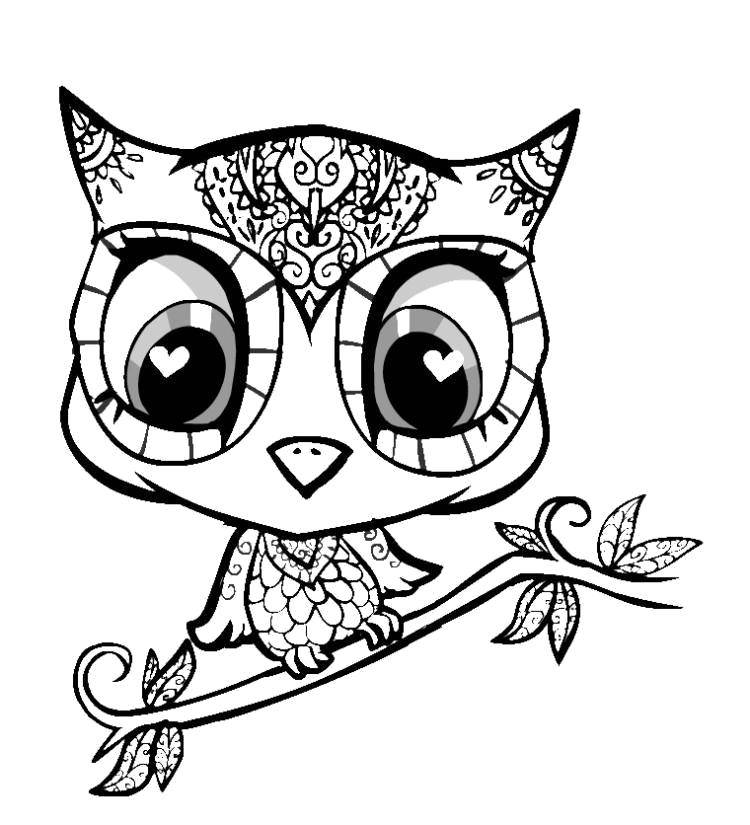 Coloring Big-eyed owl in the patterns. Category animals cubs . Tags:  Patterns, animals.
