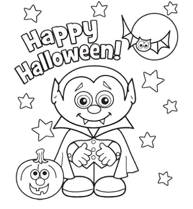 Coloring Dracula with pumpkin. Category Halloween. Tags:  Dracula, pumpkin.