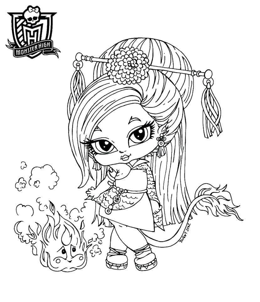 Coloring Jenafer long daughter of the Chinese dragon. Category Monster high. Tags:  Jenifer long , Monster high.