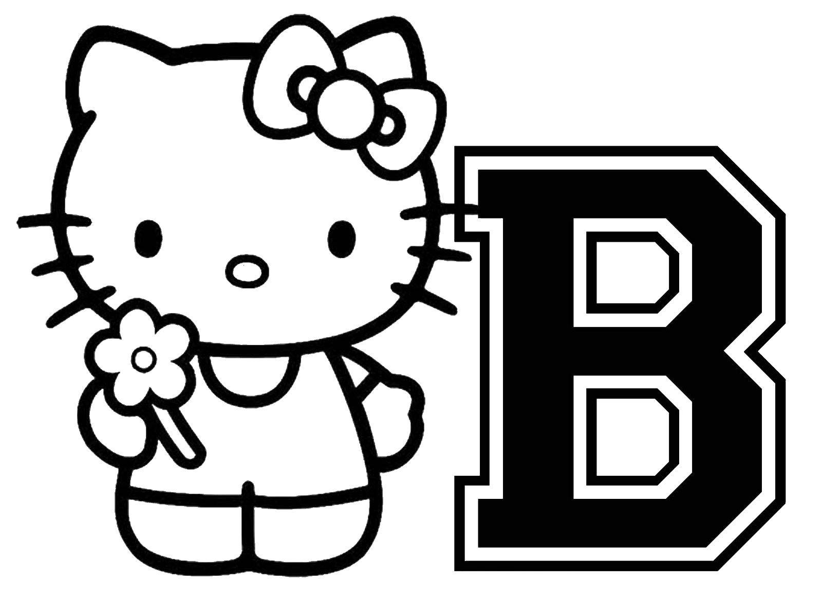 Coloring Kitty holding a flower. Category Hello Kitty. Tags:  Hello Kitty.