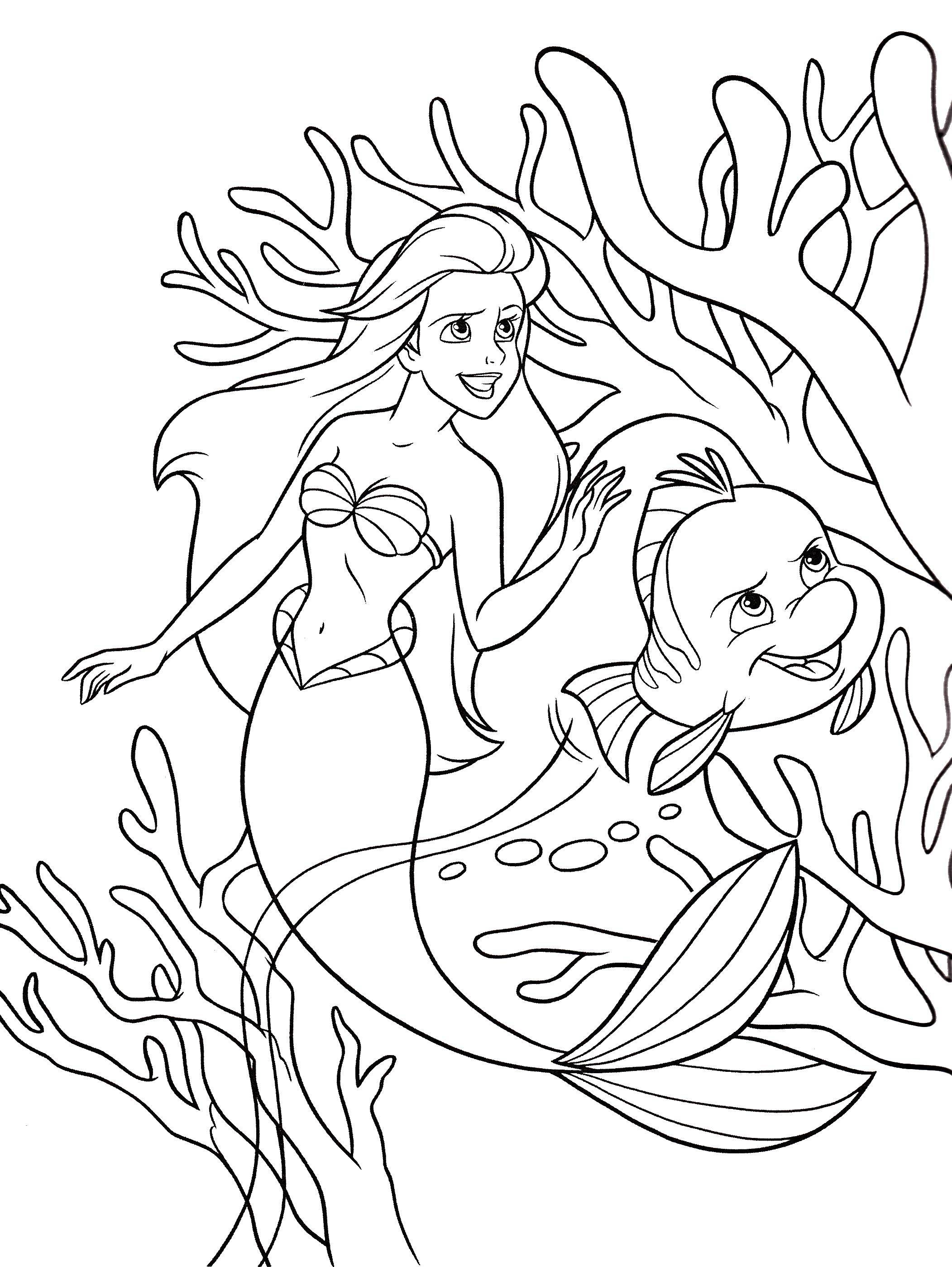 Coloring Crafty friends. Category The little mermaid. Tags:  Disney, the little mermaid, Ariel.