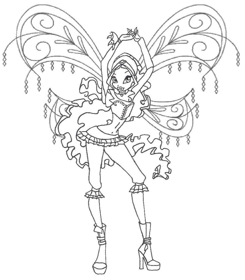 Coloring Beautiful flora. Category Winx. Tags:  Character cartoon, Winx.