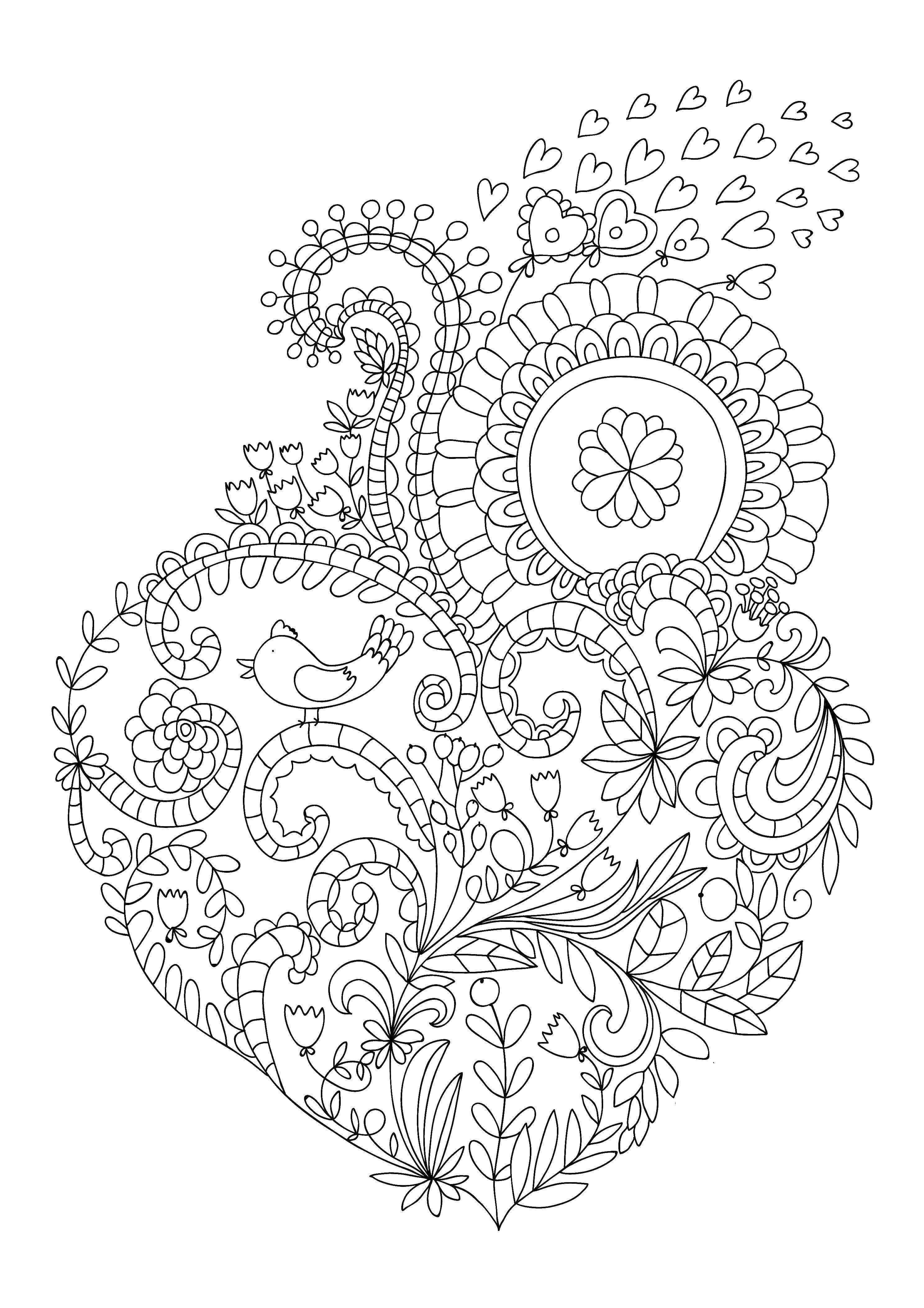Coloring Beautiful pattern. Category patterns. Tags:  Patterns, hearts.