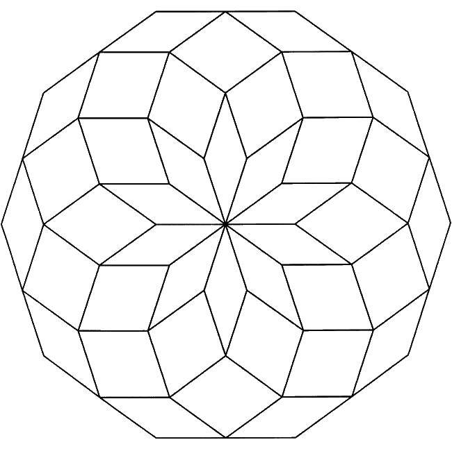Coloring Square flower. Category patterns. Tags:  Patterns, geometric.