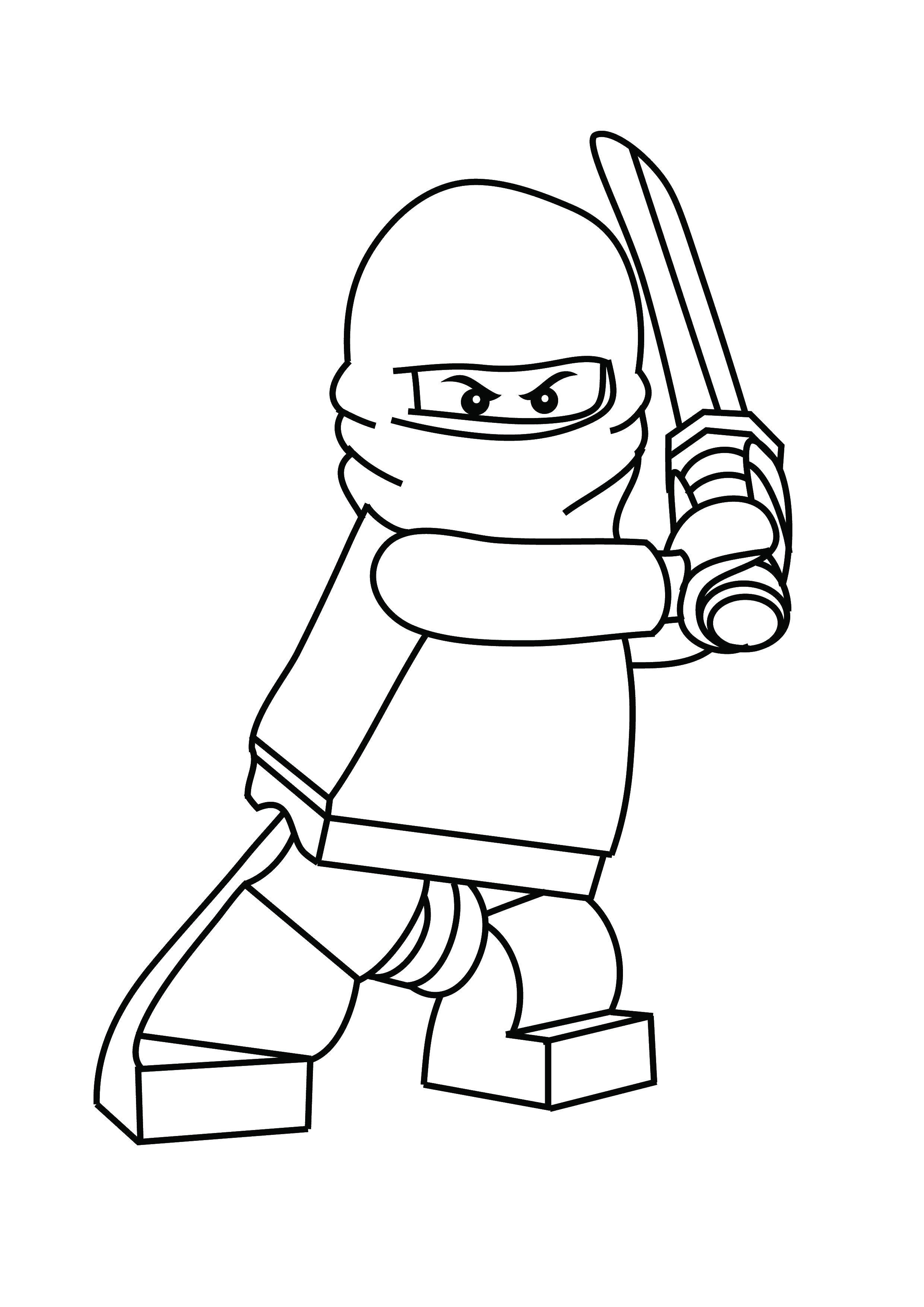 Название: Раскраска Лего ниндзя с мечом. Категория: Лего. Теги: лего, ниндзя, .