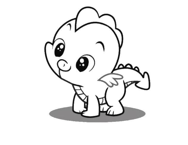 Coloring Little Dino. Category animals cubs . Tags:  dinosaurs , Dinos.