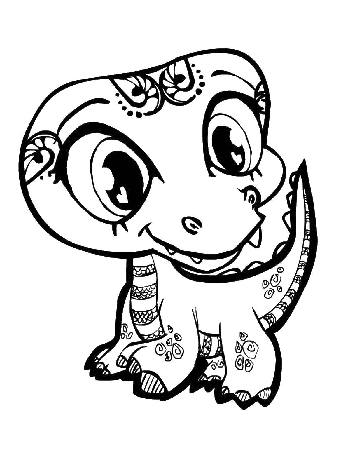Coloring Toddler dinosaur patterns. Category animals cubs . Tags:  Dinosaurs.