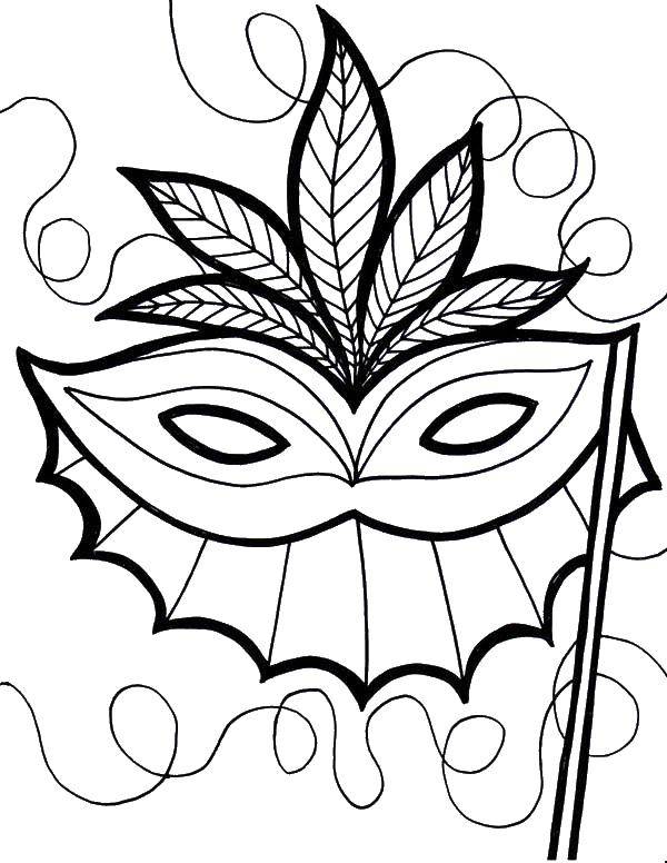 Coloring Mask with feathers. Category Masks . Tags:  Masquerade, mask.