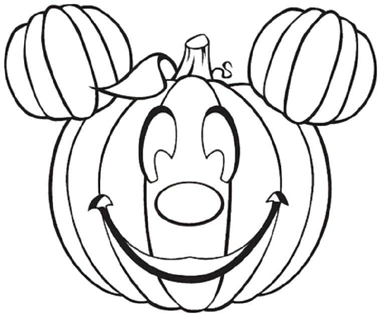 Coloring Mickey pumpkins. Category Halloween. Tags:  Halloween, pumpkin.