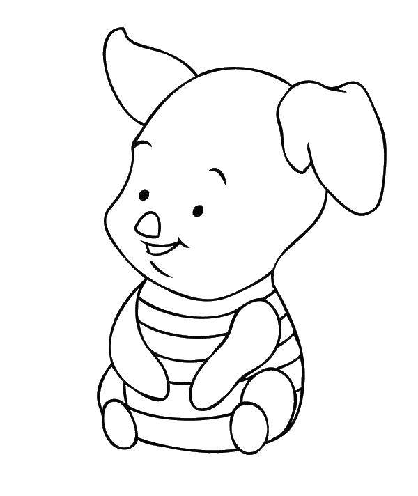 Coloring Cutie Piglet. Category Disney coloring pages. Tags:  Cartoon character.