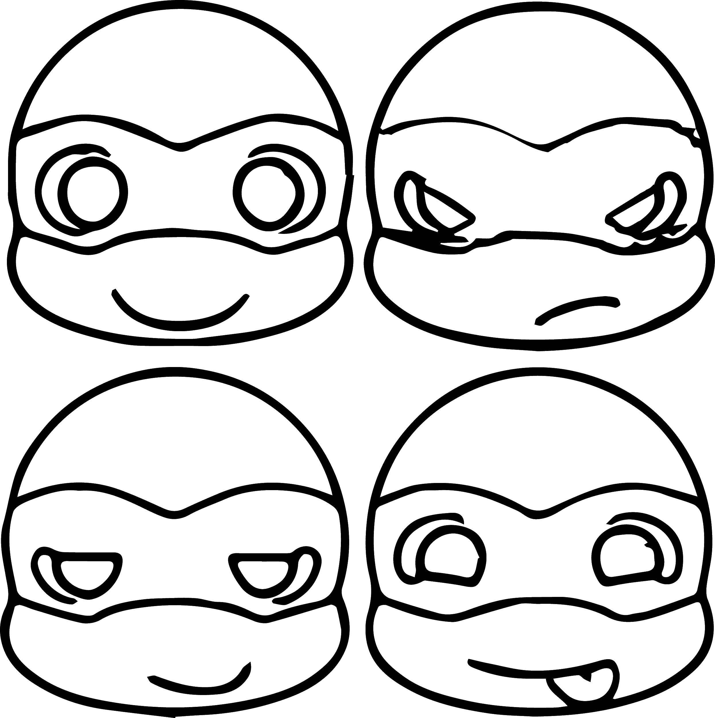 Coloring Faces of the ninja turtles. Category teenage mutant ninja turtles. Tags:  cartoon ninja turtles.