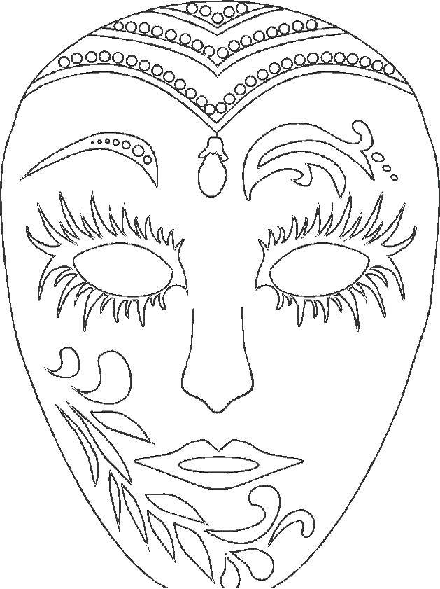 Coloring Unusual mask.. Category Masks . Tags:  Masquerade, mask.