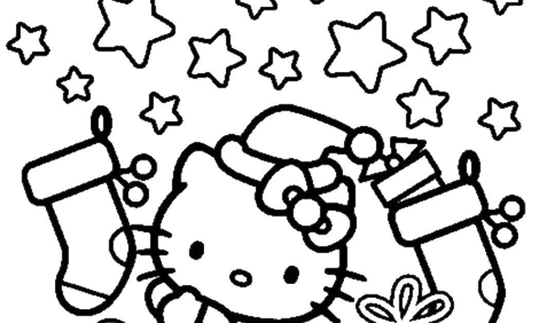 Coloring New year kitty. Category Hello Kitty. Tags:  Hello Kitty.