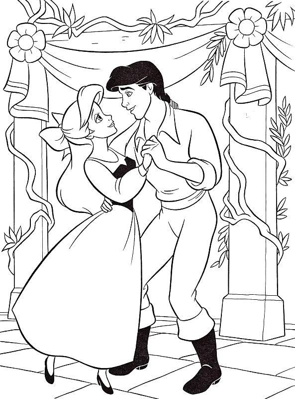Coloring Prince Eric asked to the dance by Ariel. Category The little mermaid. Tags:  Disney, the little mermaid, Ariel.