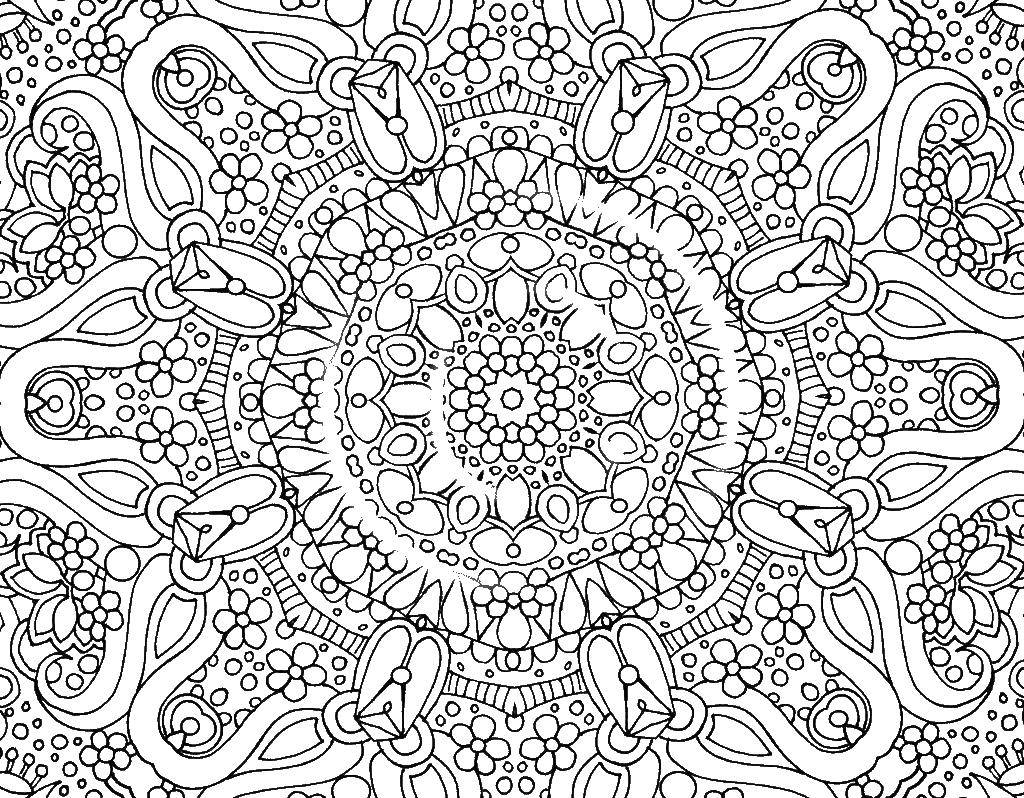 Coloring Coloring antistress with different patterns. Category coloring antistress. Tags:  the antistress, patterns, shapes.