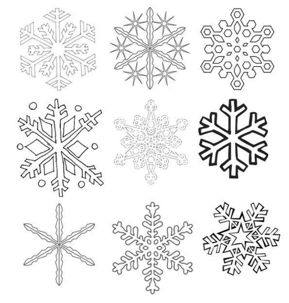Coloring Different snowflakes. Category snow. Tags:  snow, snowflakes, snowfall.