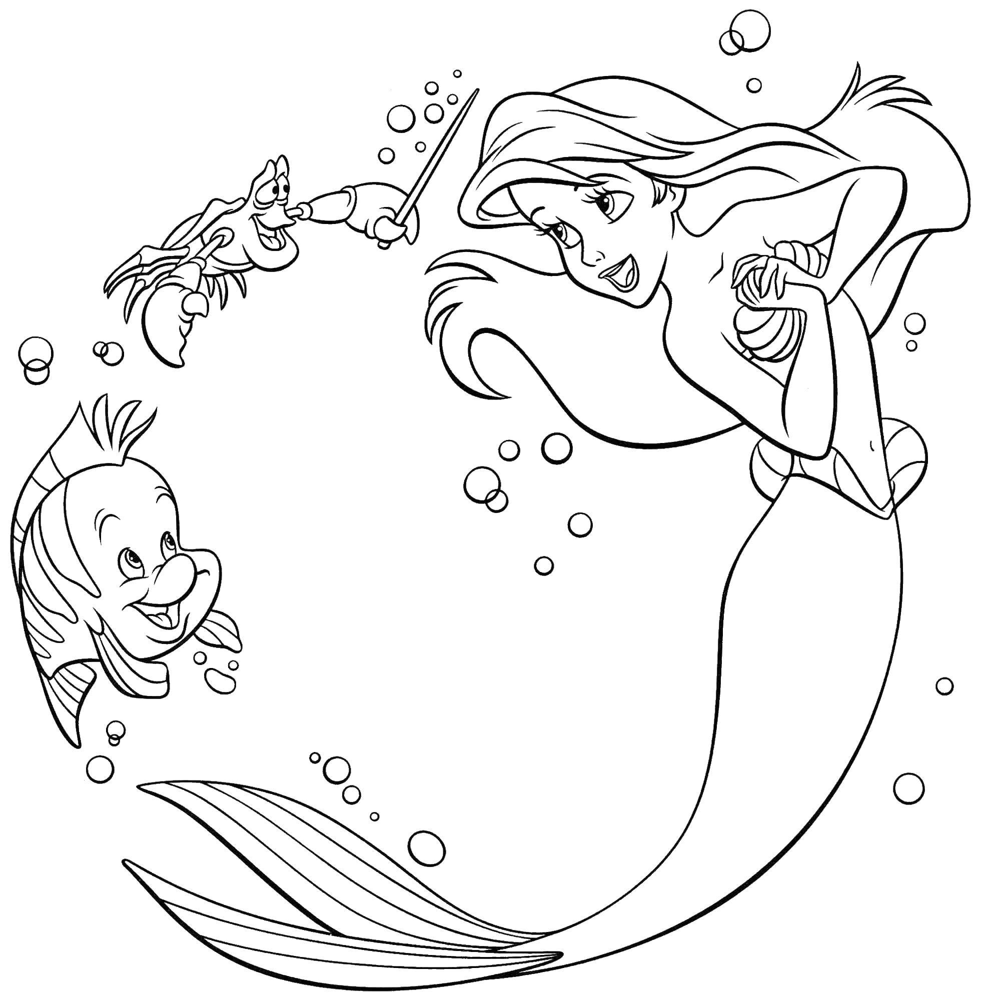 Coloring The little mermaid and her friends. Category The little mermaid. Tags:  the little mermaid, Princess, mermaid, Ariel.