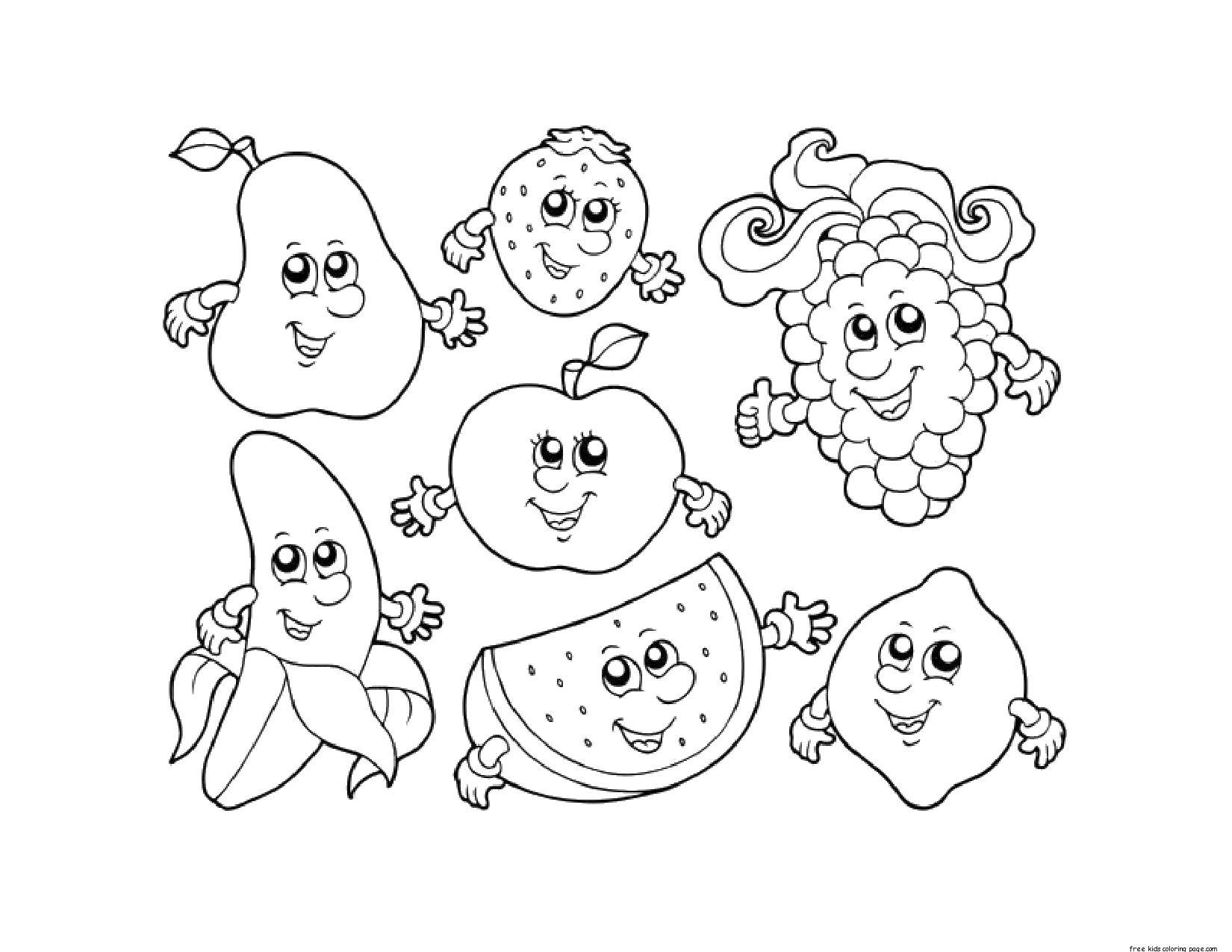 Coloring Happy fruktiki. Category Fruits. Tags:  fruits.