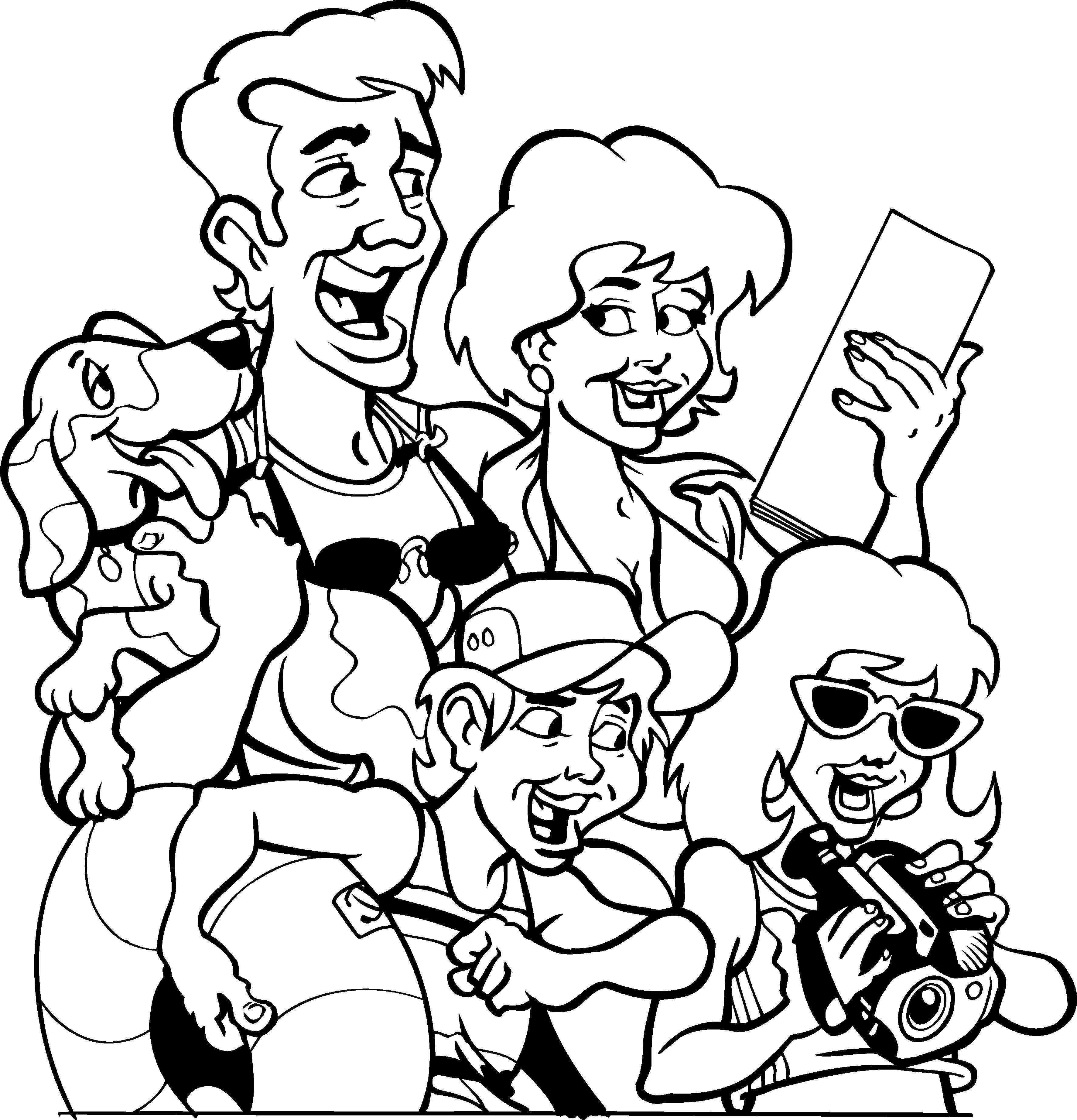 Coloring Family on vacation. Category Family. Tags:  family, vacation, dog.